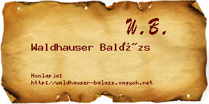 Waldhauser Balázs névjegykártya