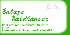 balazs waldhauser business card